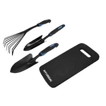 Set 4 scule gradina HYUNDAI HY-58328, otel, negru, 4 piese
