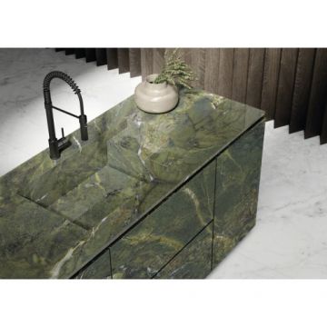 Gresie / Faianta Ariostea Ultra Marmi Verde Karzai - Dimensiune 75x37,5