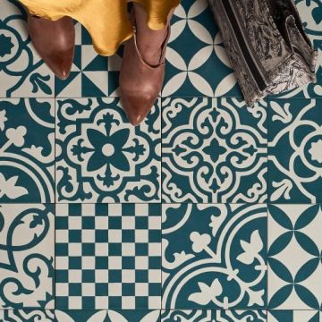 Gresie/Faianta Ragno Contrasti Decoro Mix Ottanio Mat 20x20 - Dimensiune 20x20 cm