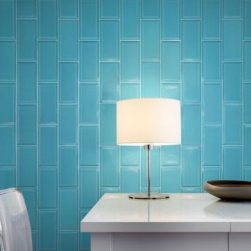 Faianta Fabresa Bevelled Azul Turquesa Biselado BX 10x20 cm, lucios - Dimensiune 10x20
