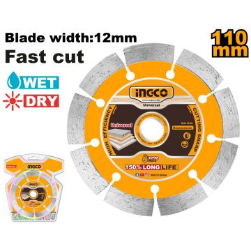 Disc Diamantat Segmentat 130mm Compatibil cu WLC30001, Ingco DMD011301