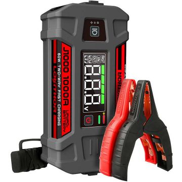 Redresor Auto J1000 Starter cu Clesti pentru Pornire Motor Diesel sau Benzina 1000A USB/USB-C Functie de Powerbank Gri
