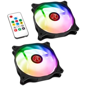 Set x2  Ventilatoare Carcasa  24dB  2.3mmH2O  RGB Negru