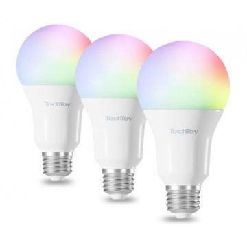 Bec x3 Buc E27 11W RGB Bluetooth  Wi-Fi  LED Alb