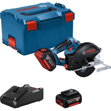 Bosch cordless metal circular saw GKM 18V-50 Professional, hand-held circular saw (blue/black, 2x Li-ion battery 5.0Ah, in L-BOXX) Bosch cordless metal circular saw GKM 18V-50 Professional, hand-held circular saw (blue/black, 2x Li-ion battery 5.0Ah, in L-BOXX)