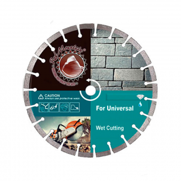 Disc de taiere diamantat, 230mm, 22.2mm, sudat cu laser pentru taiere universala - umeda, Red Mountain Light