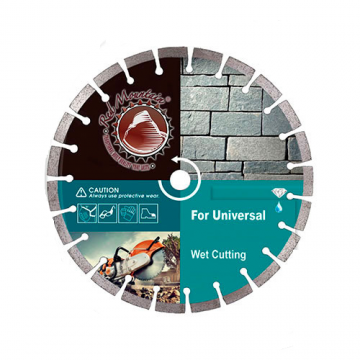 Disc de taiere diamantat, 230mm, 22.2mm, sudat cu laser pentru taiere universala - umeda, Red Mountain Light