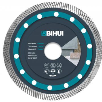 Disc Diamantat Super Subtire pt. Placi dure, Portelan 115x22.2 (mm) Super Premium - BIHUI-DCBN115