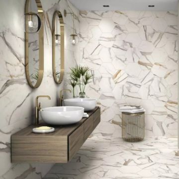 Gresie/Faianta Realonda Calacatta Gold Hexagon 28,5x33 - Dimensiune 28.5x33 cm