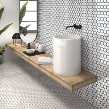 Gresie/Faianta Realonda Circle Glossy Grey/White 30,9x30,9 cm - Dimensiune 30.9x30.9 cm