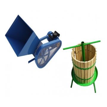 Set zdrobitor de fructe electric- 500kg/h + teasc struguri 32L