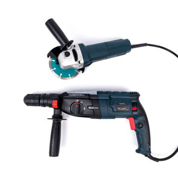 Ciocan rotopercutor 1600w + polizor unghiular 1400w + Valiza
