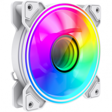 Ventilator PC Dual-Ring Infinity 120MM Iluminare ARGB Alb
