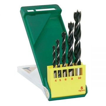Bosch  2607019440 - Set burghie lemn cu varf ascutit 4-10  mm tija cilindrica 5 bucati