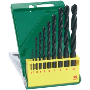 Bosch  2607019442 - Set burghie metal HSS-R 1-10  mm tija cilindrica 10  bucati