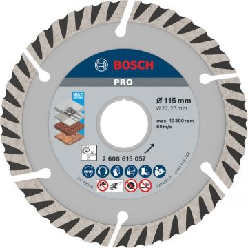Bosch  PRO Multi Material - Disc diamantat de taiere segmentat 115x22.2x2 mm taiere uscata