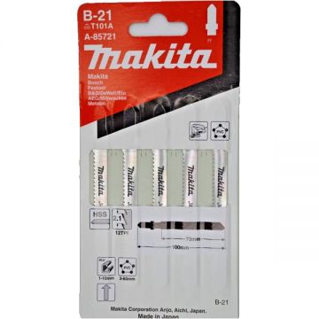 Makita  B-21 - Set panze fierastrau pendular tija cu un prag de prindere (T) 75 mm aluminiu taiere dreapta fina 5 bucati
