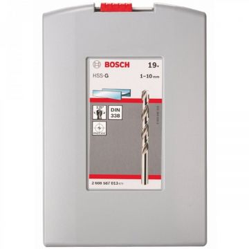 Bosch  2608587013 - Set burghie metal HSS-G 1-10  mm tija cilindrica 19  bucati
