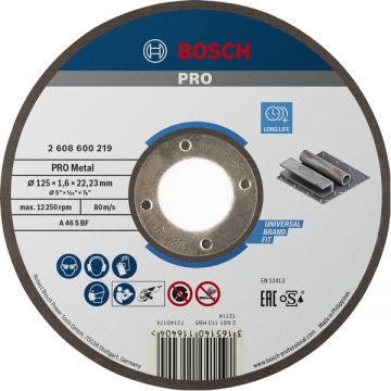Bosch  PRO Metal - Disc taiere metal 125x22.2x1.6 mm 1 buc