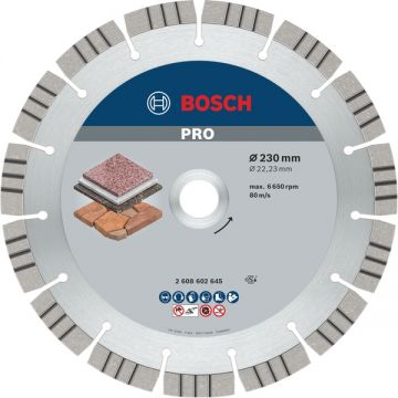 Bosch  PRO Stone - Disc diamantat de taiere segmentat 230x22.2x2.4 mm taiere uscata