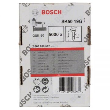 Bosch  SK50 19G - Cuie masini pneumatice cap inecat - grade 19 mm GSK 50 5000 buc