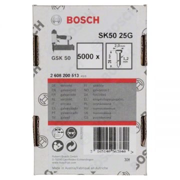 Bosch  SK50 25G - Cuie masini pneumatice cap inecat - grade 25 mm GSK 50 5000 buc