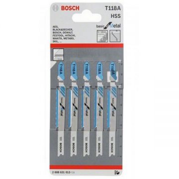 Bosch  T 118 A - Set panze fierastrau pendular tija cu un prag de prindere (T) 92 mm metal taiere dreapta fina 5 bucati