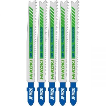 HiKOKI  JPM20 - Set panze fierastrau pendular tija cu un prag de prindere (T) 100.4 mm metal taiere dreapta fina 5 bucati