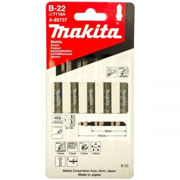 Makita  B-22 - Set panze fierastrau pendular tija cu un prag de prindere (T) 50 mm metal taiere dreapta fina 5 bucati