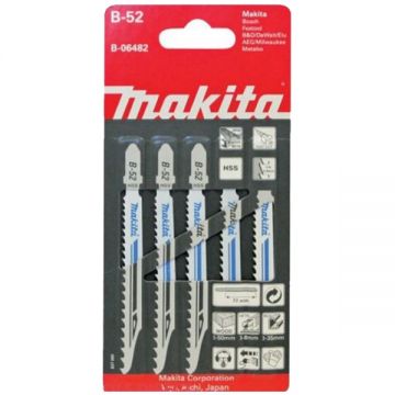 Makita  B52 - Set panze fierastrau pendular tija cu un prag de prindere (T) 75 mm multimaterial taiere dreapta grosiera 5 bucati