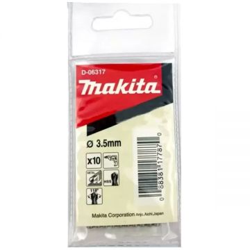 Makita  D-06317 - Set burghie metal HSS 3.5  mm tija cilindrica 10  bucati