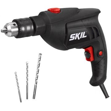 Skil  6002 CA - Masina de gaurit cu percutie 500 W mandrina cu cheie 13 mm accesorii