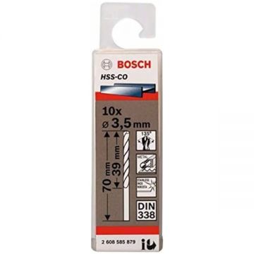 Bosch  2608585879 - Set burghie metal HSS-CO 3.5  mm tija cilindrica 10  bucati