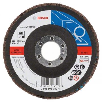 Bosch  Expert for Metal - Disc lamelar profil convex 115x22.2 mm granulatie 40
