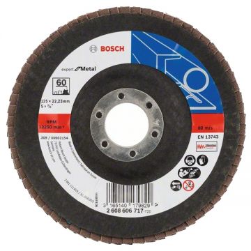 Bosch  Expert for Metal - Disc lamelar profil convex 125x22.2 mm granulatie 60