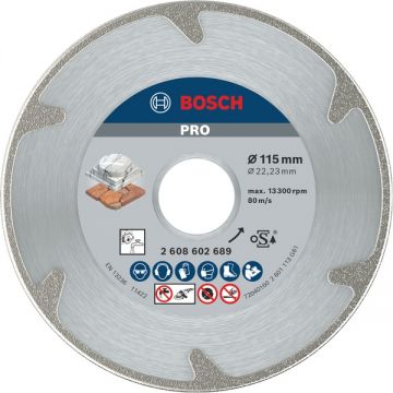 Bosch  PRO Marble - Disc diamantat de taiere continuu 115x22.2x2.2 mm taiere uscata