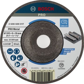 Bosch  PRO Metal - Disc polizare metal 100x16x6  mm