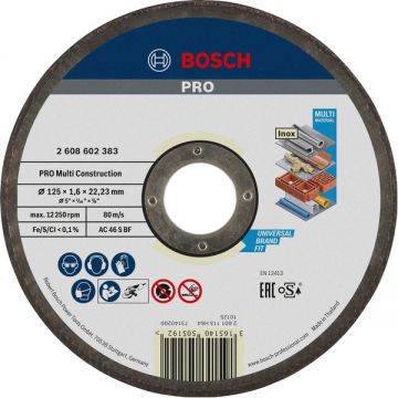 Bosch  Rapido Multi Construction - Disc taiere multimaterial 125x22.2x1.6 mm 1 buc