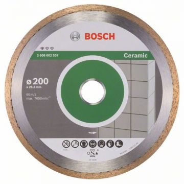Bosch  Standard for Ceramic - Disc diamantat de taiere continuu 200x25.4x1.6 mm taiere umeda si uscata