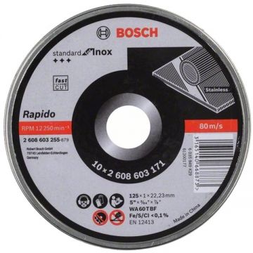 Bosch  Standard for Inox - Set discuri taiere inox 125x22.2x1 mm 10 bucati