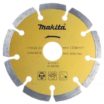 Makita  A-84109 - Disc diamantat de taiere segmentat 115x22.2x1.9 mm taiere umeda si uscata