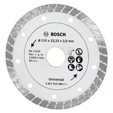 Bosch  2607019480 - Disc diamantat de taiere continuu 115x22.2x2 mm taiere uscata