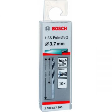 Bosch  2608577205 - Set burghie metal HSS-PointTeq 3.7  mm tija cilindrica 10  bucati