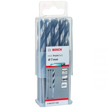 Bosch  2608577238 - Set burghie metal HSS-PointTeq 7  mm tija cilindrica 10  bucati
