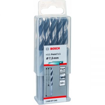Bosch  2608577243 - Set burghie metal HSS-PointTeq 7.5  mm tija cilindrica 10  bucati