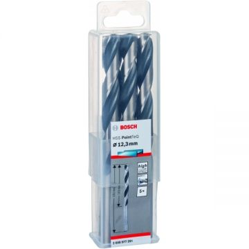Bosch  2608577291 - Set burghie metal HSS-PointTeq 12.3  mm tija cilindrica 5  bucati