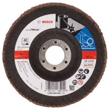 Bosch  Best for Metal - Disc lamelar profil convex 125x22.2 mm granulatie 40