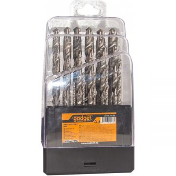 Gadget  157105 - Set burghie metal HSS 1-10  mm tija cilindrica 19  bucati