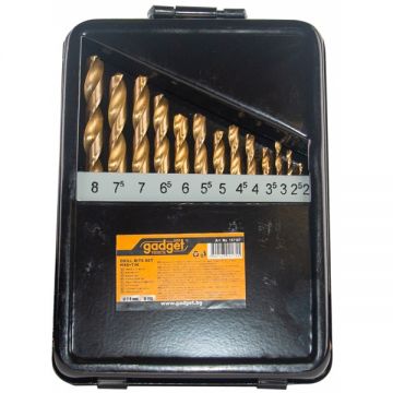 Gadget 157107 - Set burghie metal HSS-TIN 2-8 mm tija cilindrica 13 bucati Gadget 157107 - Set burghie metal HSS-TIN 2-8 mm tija cilindrica 13 bucati