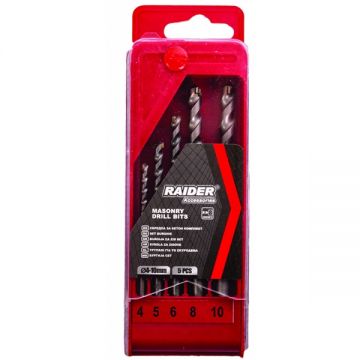 Raider  157113 - Set burghie de zidarie 5-10  mm tija cilindrica 5 bucati